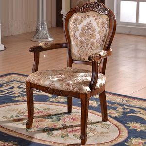 <span class=keywords><strong>Chaise</strong></span> de salle à manger classique, dossier <span class=keywords><strong>en</strong></span> tissu, fauteuil, style américain, tissu floral, <span class=keywords><strong>chaise</strong></span> de bureau à domicile - Product Image 4