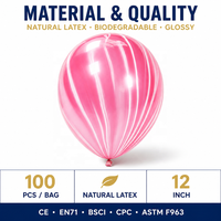 Lot de ballons en latex agate en gros CE/EN71/BSCI/CPC - Incluant 10 ballons de 12 pouces pour mariages, anniversaires et fêtes