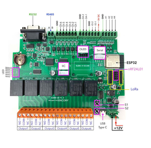 Placa de Desarrollo Kincony KC868-A6 Ethernet/WiFi ESP32 con Pantalla OLED SSD1306, Alimentación DC12V, Compatible con MQTT/TCP/Web/HTTP y Asistente Tasmota F252 - Product Image 1