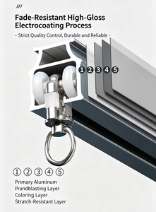 Rideau Européen Moderne Manuel à Montage au <span class=keywords><strong>Plafond</strong></span>, Ondulé, Pliable, à <span class=keywords><strong>Double</strong></span> Rail, en Alliage d'Aluminium Robuste, Durable et Antirouille - Product Image 3