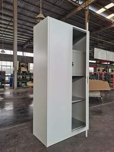 CAS-005 למכירה חמה שתי דלתות פלדה אלמירה עיצובים ארון בגדים משרד מתכת ארון בגדים עם תיבה בטוחה - Product Image 3