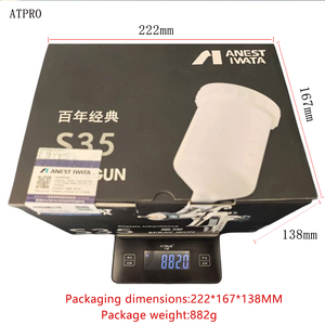 <span class=keywords><strong>Pistolet</strong></span> de pulvérisation pneumatique japonais <span class=keywords><strong>Iwata</strong></span> authentique W-400-S35, calibre 1.4, haute atomisation, pour <span class=keywords><strong>peinture</strong></span> de finition, type gravité, pot supérieur - Product Image 5