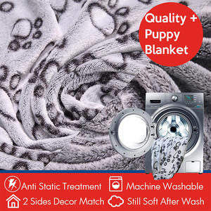 Manta gris suave para mascotas de los más vendidos de alta calidad con diseño de estampado de pata esponjosa y cálida para gatos, perros, cama y sofá - Product Image 2