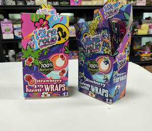 Wholesale Custom Printed Manual Paper <strong>Blunt</strong> <strong>Wraps</strong> 1-5 Packs 6 Flavors with Custom Plastic Bag &amp; Display Box - Product Image 4