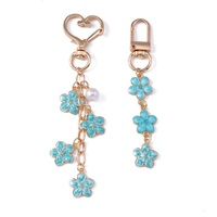 Pendentif décoratif simple pour sac à main ou téléphone portable, motif lettre pour femme, porte-clés fleur de cerisier style Ins mignon