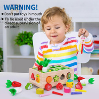 Jouet éducatif Montessori multifonctionnel en bois pour vergers Récolte de carottes Jeu de puzzle pour enfants Cadeau pour tout-petits