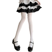 Pure Desire Female StudentSocks Collants doux blanc laiteux avec conception de logo anti-accroc Motif 3D Bas d'hiver Filles