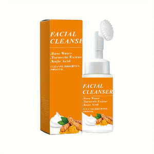 Wholesale Turmeric Cleansing Mousse Set Custom Private Label Cleansing Mousse Face Wash With <b>Soap</b> - Product Image 3