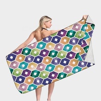 Ensemble de serviettes de plage d'été en microfibre à imprimé floral, séchage rapide, anti-sable, antimicrobien, écologique, compressées pour une utilisation pratique