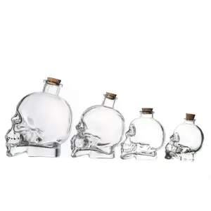 Unique Design Skull Shape Moda Decoração Vidro Whisky Wine Decanter para Bar