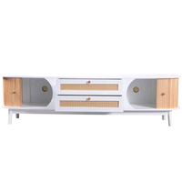 Meuble TV Combohome en bois, console de rangement, centre de divertissement multimédia pour salon