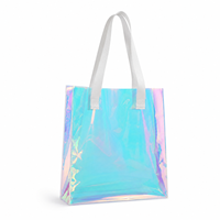 Sac fourre-tout holographique en PVC transparent, sac à bandoulière irisé grande capacité, imperméable, pour la plage, le shopping, les voyages, vente en gros, personnalisable