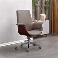Chaise de bureau exécutive ergonomique en cuir, pivotante, réglable en hauteur et inclinable, pour entreprise, vente en gros