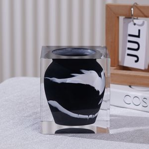 ชุดแจกันอะคริลิกดีไซน์มินิมอลสีดำขาว สำหรับตกแต่งบ้านและเป็นของขวัญ - Product Image 3