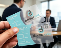 Tarjeta Magnética de Plástico Transparente Rígido Esmerilado con Logotipo Personalizado, Código QR, Impresión Digital y Grabado en Relieve, Tarjeta de Visita de PVC