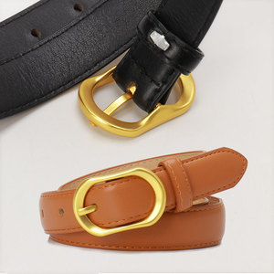 <span class=keywords><strong>Ceinture</strong></span> à boucle dorée rétro haut de gamme pour femmes nouvelle mode décontractée <span class=keywords><strong>ceinture</strong></span> de Style coréen à la mode <span class=keywords><strong>ceinture</strong></span> de conception Simple pour dames - Product Image 4