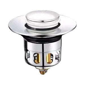 Spring Loaded <b>Drain</b> Plug For Sink Stainless Steel Copper Core Universal Push Button Type <b>Bathroom</b> Faucet Accessory - Product Image 2