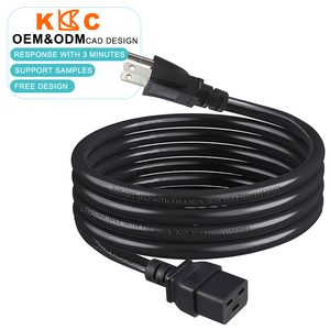 Câble d'alimentation 15A NEMA 5-15P vers IEC320 C19 SJTOW PVC noir pour usage domestique - Product Image 4