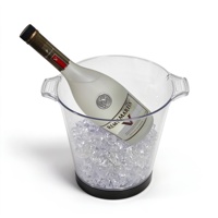 Seau à glace en acrylique LED avec glace artificielle, support de présentation de bouteille de vin avec logo personnalisé, glorificateur pour bar, boîte de nuit, restaurant