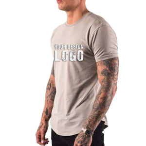 Camiseta Deportiva Ajustada y Delgada Personalizada al por Mayor para Hombre, Camiseta Deportiva de Alta Calidad 100% Algodón de Color Sólido para Correr - Product Image 4