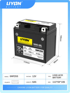 Batterie de moto 12V 6.5Ah, batterie de démarrage pour moto 6MFZ6S, vente directe d'usine, UTV, ATV, scooter - Product Image 2