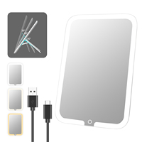 Miroir de Maquillage LED Pliable et Portable Personnalisé MoonlitGlow Private Label 1X Rechargeable Faible MOQ Prêt à la Vente au Détail