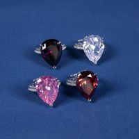 Bague de luxe haut de gamme TIANSHE pour femme, avec cristaux colorés et zircon, bague de princesse pour mariage, bijoux en gros