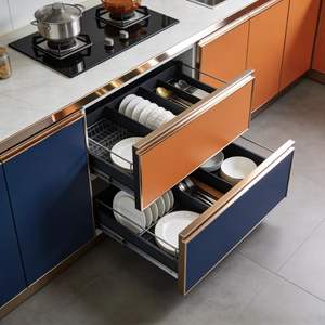 Projet hôtelier américain, ensemble de meubles de cuisine en bois, design moderne modulaire personnalisé, écologique, ignifuge, peinture blanche, 2 ans - Product Image 5