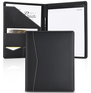 A4 PU Leather Padfolio <strong>Folder</strong> with Clipboard Pen Holder and Card Case-File Pockets Product - Product Image 1