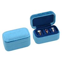 Boîte à bijoux de voyage miniature personnalisée avec logo, étui cadeau pour bijoux, boîte de rangement en velours pour bagues