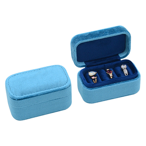 Logo personalizzato Mini portagioie da viaggio portatile confezione regalo anello portagioie in velluto - Product Image 5