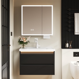Luxury High-End Black Honeycomb Aluminum Bathroom <b>Vanity</b> Set With <b>Makeup</b> <b>Vanity</b> For Bathroom Upgrade - Product Image 4