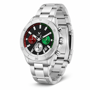 Montre-bracelet analogique à quartz pour homme en alliage d'acier inoxydable 47 mm, étanche, avec chronographe et affichage de la date, idéale pour les affaires - Product Image 1