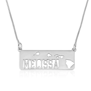 New Trendy Hawaii <strong>Islands</strong> Map Pendant Custom Name 18k Gold Plated Stainless Steel Necklace Design Non-Rust Jewelry <strong>Gift</strong> - Product Image 3