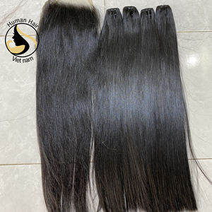 Mechones rectos de un solo donador, extensiones de cabello natural vietnamita con encaje transparente y doble estiramiento - Product Image 2