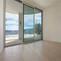 Fenêtres et portes coulissantes à trois rails en aluminium de haute performance, conformes aux normes australiennes, pour balcon de maison