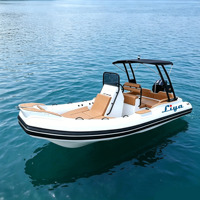 Bateau semi-rigide gonflable de sport de luxe de 6,6 m (22 pieds) certifié CE, style européen, en fibre de verre et Hypalon