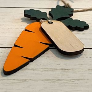 Decoration Supply <b>Wood</b> Carrot Easter Basket Name Tag - Product Image 3