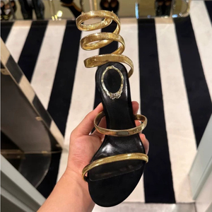 Sandalias Talon Snake Strap 2025 con suela plateada, estilo espiral y correa en el tobillo para mujer - Product Image 3