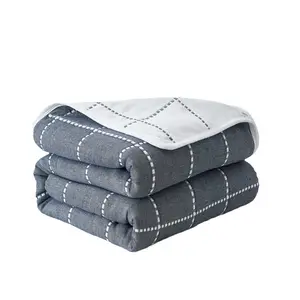 Six layers absorbent cotton towel blanket cotton summer cooling blanket air-conditioned baby nap blanket