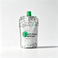 Pochette souple personnalisée avec bec verseur et bouchon à vis, sac alimentaire compressible pour jus, purée, sauce, impression et dimensions sur mesure acceptées