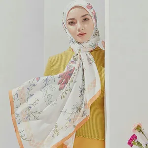 Fashion square Printed Chiffon Scarf Islamic Hijab Muslim Chiffon shawl digital printing hijab
