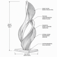 Grande sculpture abstraite torsadée en acier inoxydable, statue d'art moderne en métal pour la décoration de parcs et de places publiques