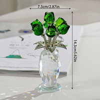 Cadeau de la Saint-Valentin, rose en cristal avec pot, réflexion Feng Shui, meilleur cadeau pour la fête des mères, décoration de la maison