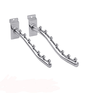 Ganchos de metal Slatwall a precio de fábrica con cuentas, ganchos colgantes portátiles de 16MM para tienda minorista para supermercados