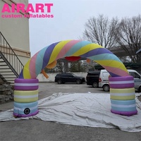 Arche gonflable géante Candyland, arche gonflable arc-en-ciel personnalisée avec décoration de fête de carnaval sur le thème des sucettes