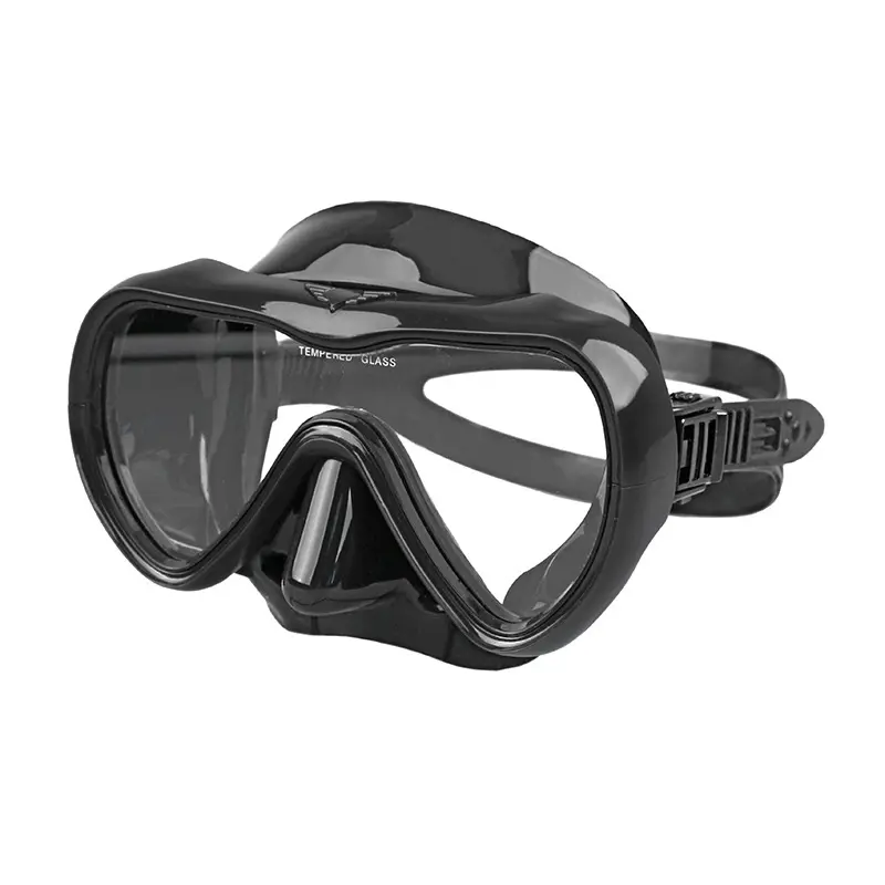 Máscara facial de silicone com lentes de vidro temperado de fábrica, óculos de mergulho livre para adultos, máscara de mergulho livre de baixo volume