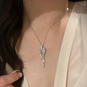 Collar de plata coincidencia plata 925 circonita por mayor cadena de tenis moissanita cadenas de plata 925 moissanet - Product Image 1