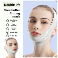 Masque de sommeil sculptant le visage à ions négatifs, en polyester respirant, avec sangle liftante pour double menton et rides nasogéniennes