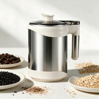 Moulin à Grains Électrique en Acier Inoxydable, Capacité 240g, 200W, pour Épices Sèches et Grains, Usage Domestique, Facile à Utiliser